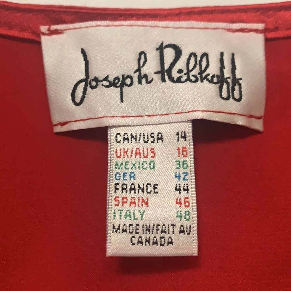 Joseph Ribkoff Scarlet Satin Blouse - Picture 5 of 12